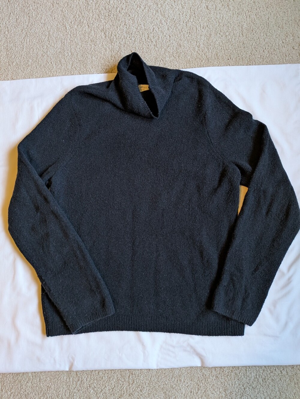 Abercrombie Merino Wool Blend Mock Neck Sweater Black L